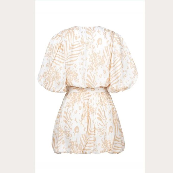 NWT! Sabo Luxe Aura Linen Above Elbow Sleeve Bubble Tulip Mini Dress, S - Picture 14 of 14